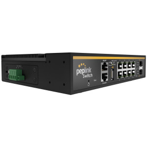 Peplink PSW-8-240W-RUG 10-Port Rugged SD Switch, 240W Power Budget, 8x 10/100/1000M 802.3at (PoE+) GbE Ports, 2x SFP Ports 